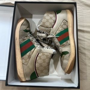 Gucci Men's Screener GG High-Top Sneaker Canvas
